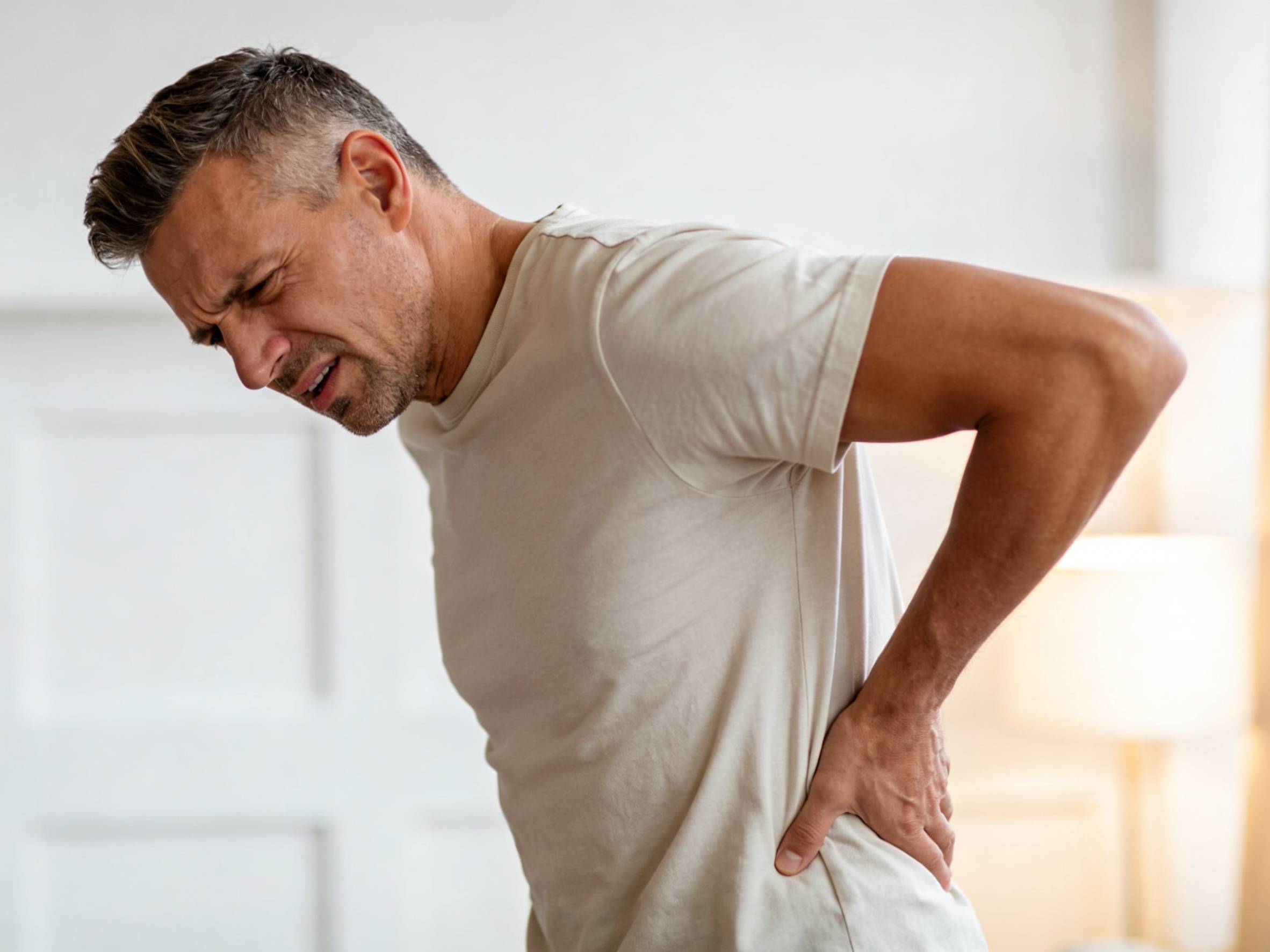 Lower back pain and unusual color vision are warning signs for men's health.