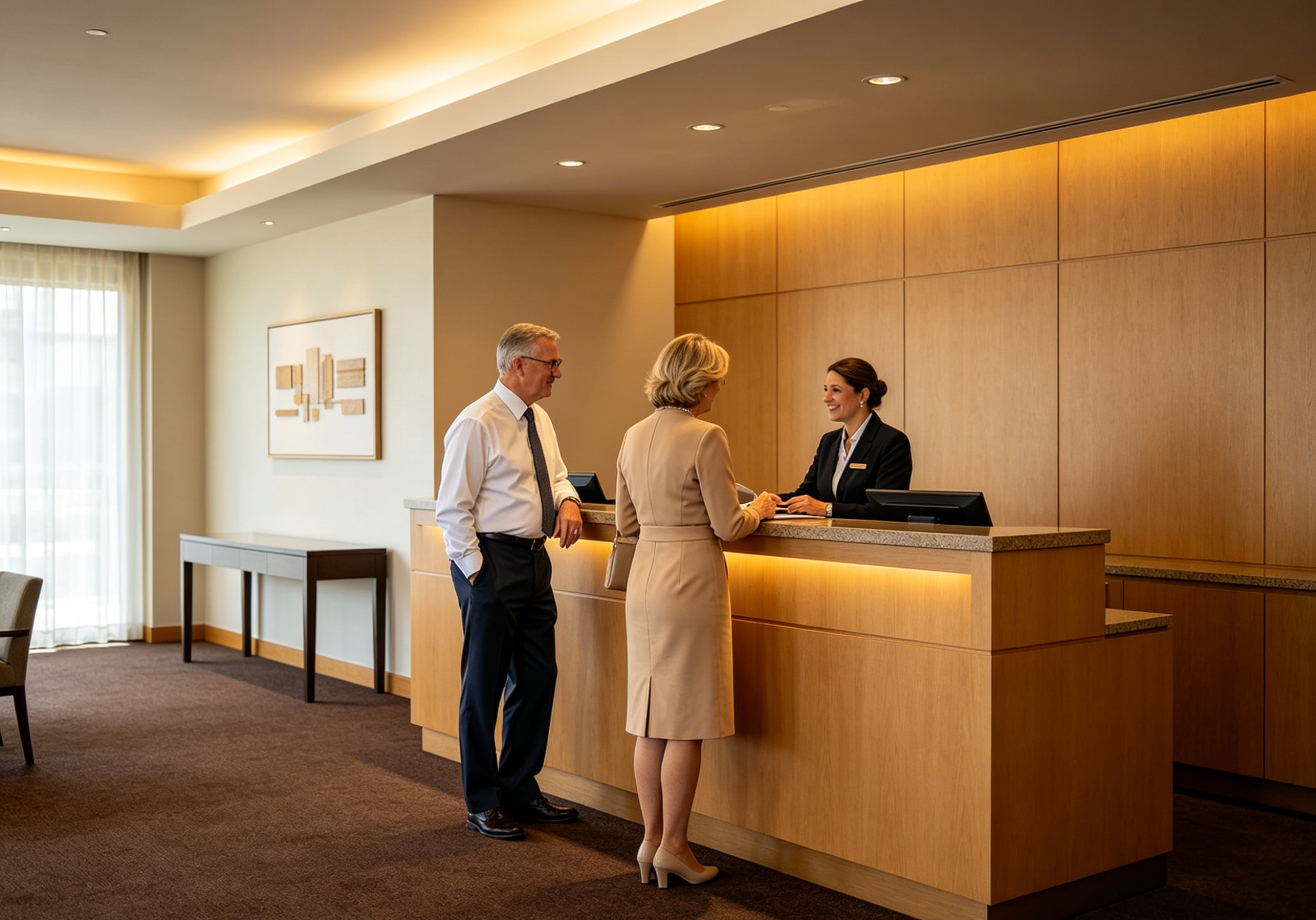 Front desk staff entry-level job requirements: baggage service and check-out.