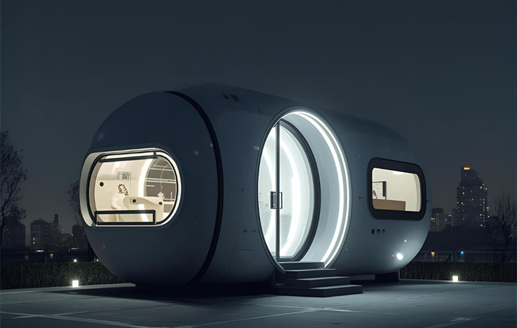 What is the construction cost and service life of a capsule house?