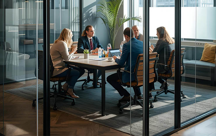 Office furniture design creates a stylish and cutting-edge office space.